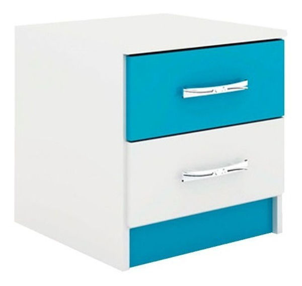 Imagen de Mesa De Luz 2 Cajones Promo X2 Ideal P Sommier Sensacion - Brillante - Azul acero
