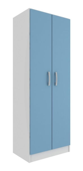 Imagen de Ropero Multiuso Armario 2 Puertas Todo Estantes! Sensacion - Blanco/Azul