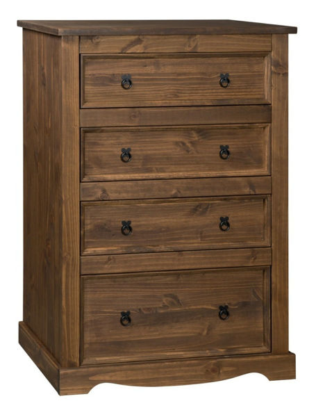 Imagen de Comoda Cajonera Dormitorio 4 Cajones Madera Pino 25 Mm Sensa