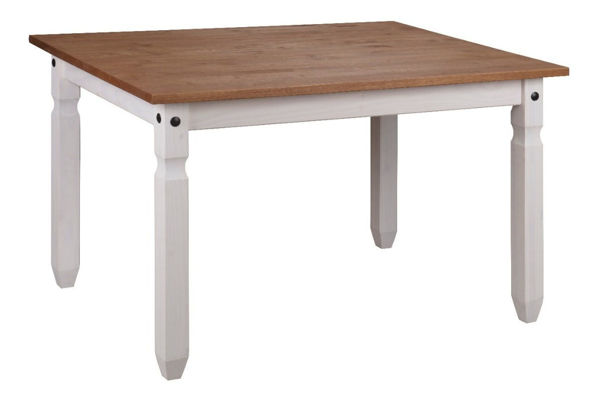 Imagen de Mesa De Comedor 120 Pino Macizo Blanca Tapa Cera Sensacion 