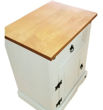 Imagen de Mesa De Luz 1 Cajon Y Puerta Madera Pino Blanco/cera Sensa