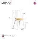 Silla De Comedor Lumax Tolix Madera Con Estructura - Galería 2