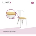 Silla De Comedor Lumax Tolix Madera Con Estructura - Galería 3