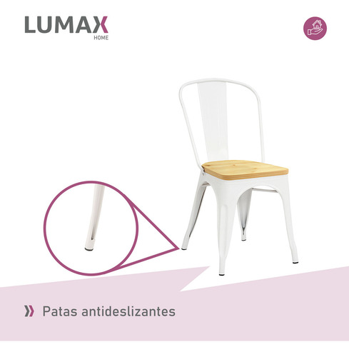 Silla De Comedor Lumax Tolix Madera Con Estructura - Galería 5
