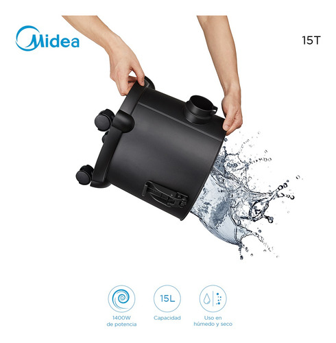 Aspiradora Wet-dry 3 En 1 Midea 15t Color Negro - Galería 4