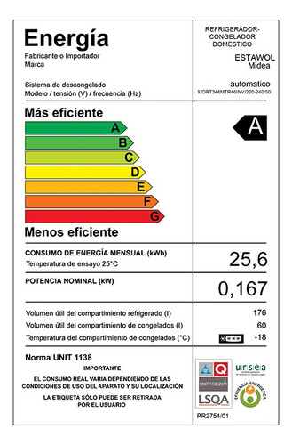 Heladera Inox Inverter 251l Midea Mdrt346mtr46inv  - Galería 2