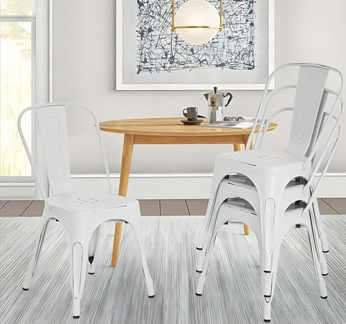 Silla Tolix De Metal - Blanca - Galería 3