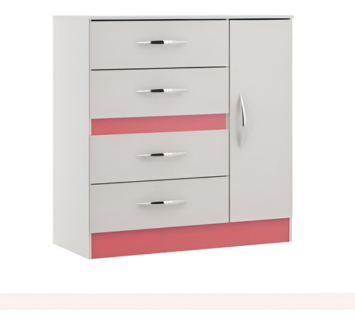 Comoda 4 Cajones 1 Puerta Y Espacio Colores Flex S - Galería 1