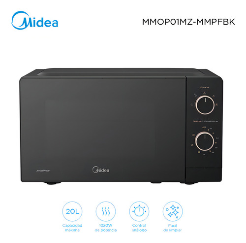 Microondas 20l Midea Inverter Negro Mmop01mz-mmpfb - Galería 1