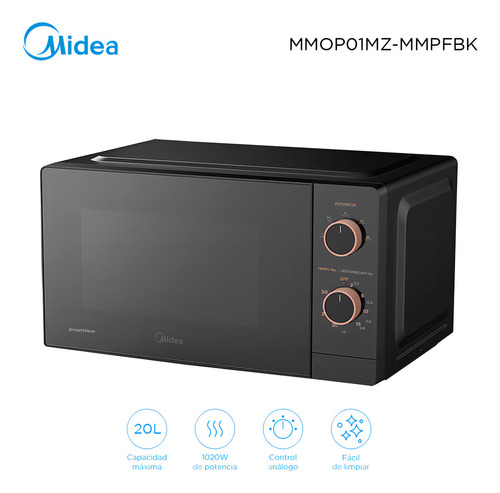 Microondas 20l Midea Inverter Negro Mmop01mz-mmpfb - Galería 2