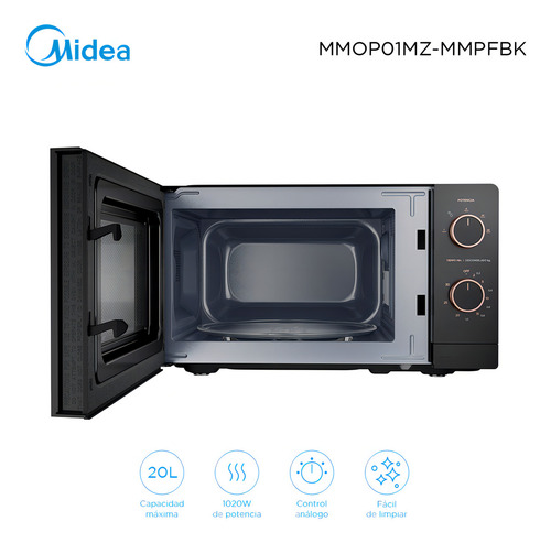 Microondas 20l Midea Inverter Negro Mmop01mz-mmpfb - Galería 4