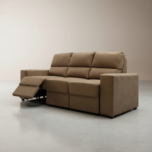 Sofá Divino Louis 3 Cuerpos Liso Marrón - Galería 2