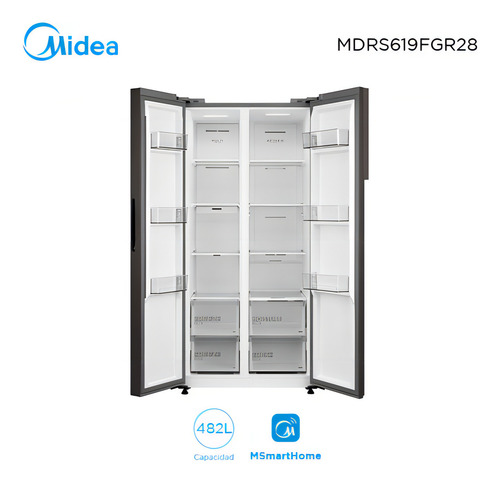 Heladera Black Inverter 482l Side By Side Midea Md - Galería 3