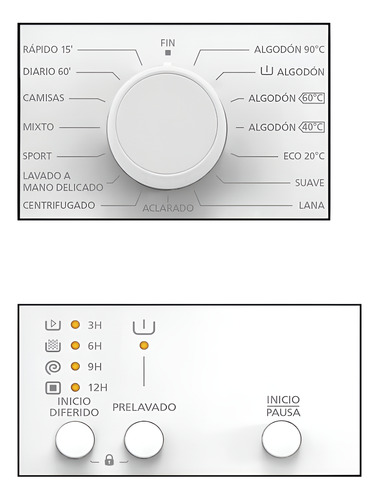 Lavarropa Punktal 6kg Pk07 Lav 15 Programas Carga  - Galería 2
