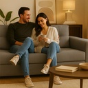 Sofá Amsterdam 3 Cuerpos Tapizado En Lino Gris Gri - Galería 4