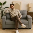 Sofá Sillón 2 Cuerpos Amsterdam Tapizado En Lino G - Galería 1