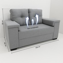 Sofá Sillón 2 Cuerpos Amsterdam Tapizado En Lino G - Galería 3