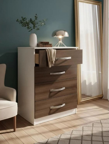 Comoda Dover Senflex 4 Cajones Blanco/art Marrón - Galería 1