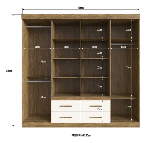 Placard 8 Puertas 4 Cajones Las Vegas Lunar Noguei - Galería 1