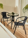 Set Terraza 2 Sillas + Mesa Vidrio 60cm Diametro N - Galería 1