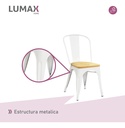 Silla De Comedor Lumax Tolix Madera Con Estructura - Galería 4