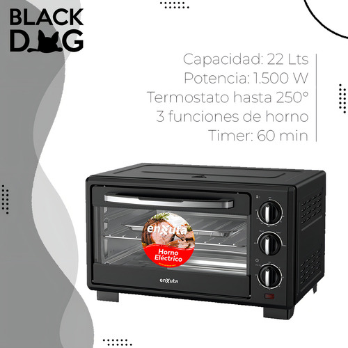 Horno Eléctrico De Mesa Enxuta Henx022n 1500w 22l  - Galería 4