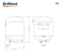 Termotanque Brilliant 40lts Cobre La Sensacion Bla - Galería 1