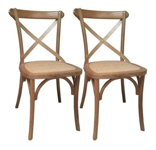 2 Sillas Vienesa Madera Ratan Comedor Living Sensa - Galería 1