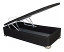 Cama Box Baul Para Sommier Somier 1 Plaza Con Detalles Negro