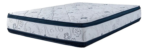 [01010542] Somier Queen Divino Super Densidad 160x200 Cm Base Dividida Color Azul Oscuro