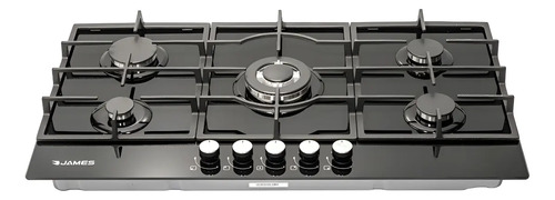 [02050090] Anafe James De Empotrar A Gas 5 Hornallas H-ag Vidrio Negro