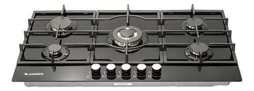 [02050090] Anafe James De Empotrar A Gas 5 Hornallas H-ag Vidrio Negro