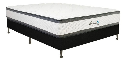 [01020380 + 01011040] Sommier 2 Plazas Alta Densidad  150 Kg Maximus La Sensación Negro/ Blanco / Gris