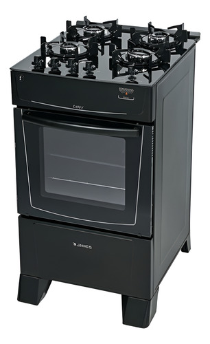Cocina A Gas James C 690 V Mesada Vidrio Negro La Sensacion
