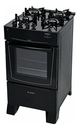 [2248-0] Cocina Gas Mesa Vidrio Templado James C 690 V Negra Color Negro
