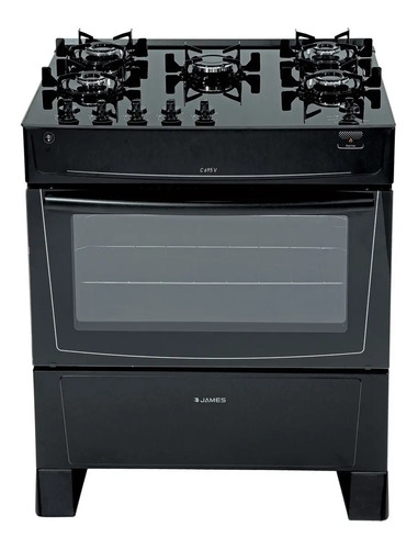 Cocina A Supergás James C695v Con 5 Hornallas Luz Horno Color Negro