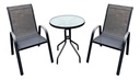 Juego De Jardín 2 Sillas + Mesa Caño Vidrio La Sensación Gris
