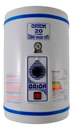 [02130211] Calefon Termotanque 20 Lts Cobre Orion Sensacion Blanco