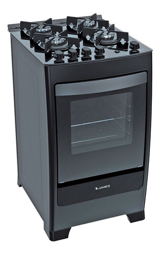 [02050971] Cocina James A Gas C 700 Negra 4 Hornallas Negro