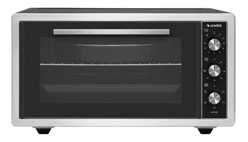 [2452-0] Horno Electrico James 1400 W Frente Inox 45 Lts Negro