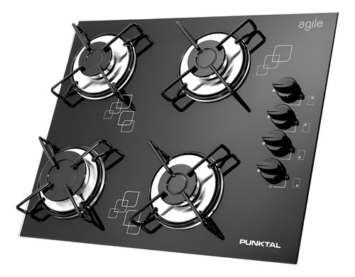 [02050100] Anafe Punktal Vidrio Super Gas Encastre. Sensacion Negro