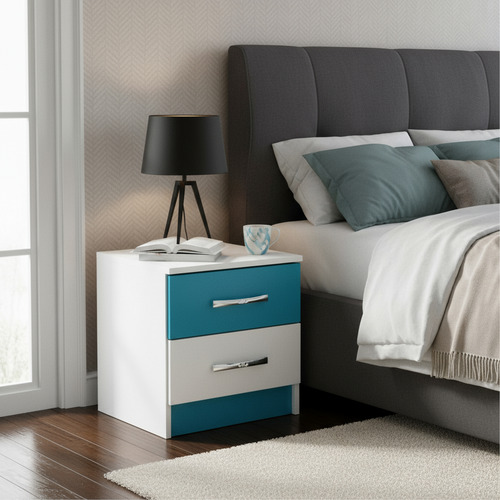 Mesa De Luz 2 Cajones Promo X2 Ideal P Sommier Sensacion