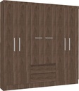 Ropero Placard Dormitorio 6 Puertas 2 Estantes Sensacion Color Marrón Malbec