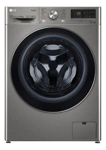 Lavasecarropas LG Wd14vvc4s6 14 Kg / 8kg Inoxidable Color Platinum Platino