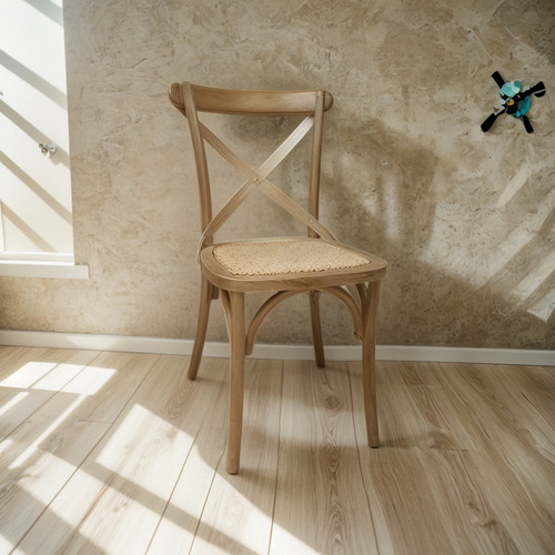 [03112345] Sillas De Comedor La Cueva Muebles Vienesa Rústica 2 Pzas Natural