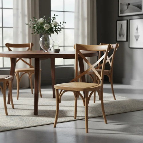 Promo 4 Sillas Vienesa Madera Ratan Comedor Living Sensacion Natural