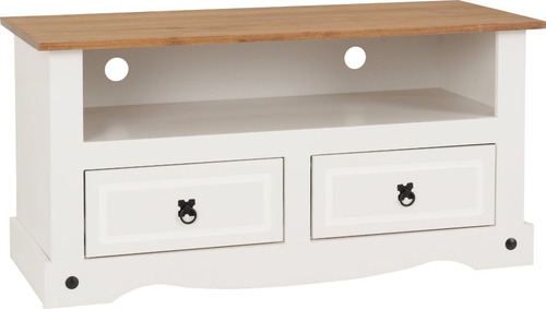Mueble Rack Serpil Con 2 Cajones Corona Grande Blanco