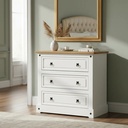 Comoda Corona Serpil Con 3 Cajones Grandes Blanco