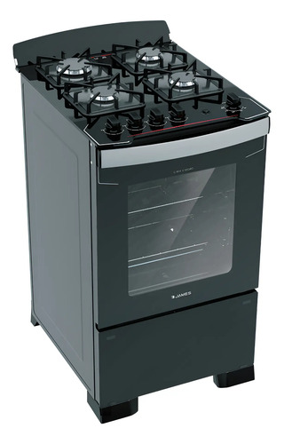 Cocina A Gas James Con Mesa De Vidrio C 804 V Negro