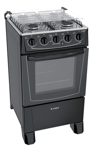 Cocina James C 105 B  Gas Envasado 4 H Negra Sensacion Negro